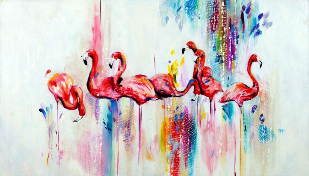 Tablou living Flamingo