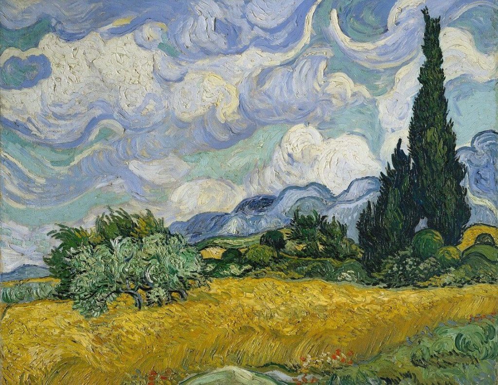 Wheat Field with Cypresse Van Gogh tablouri canvas celebre