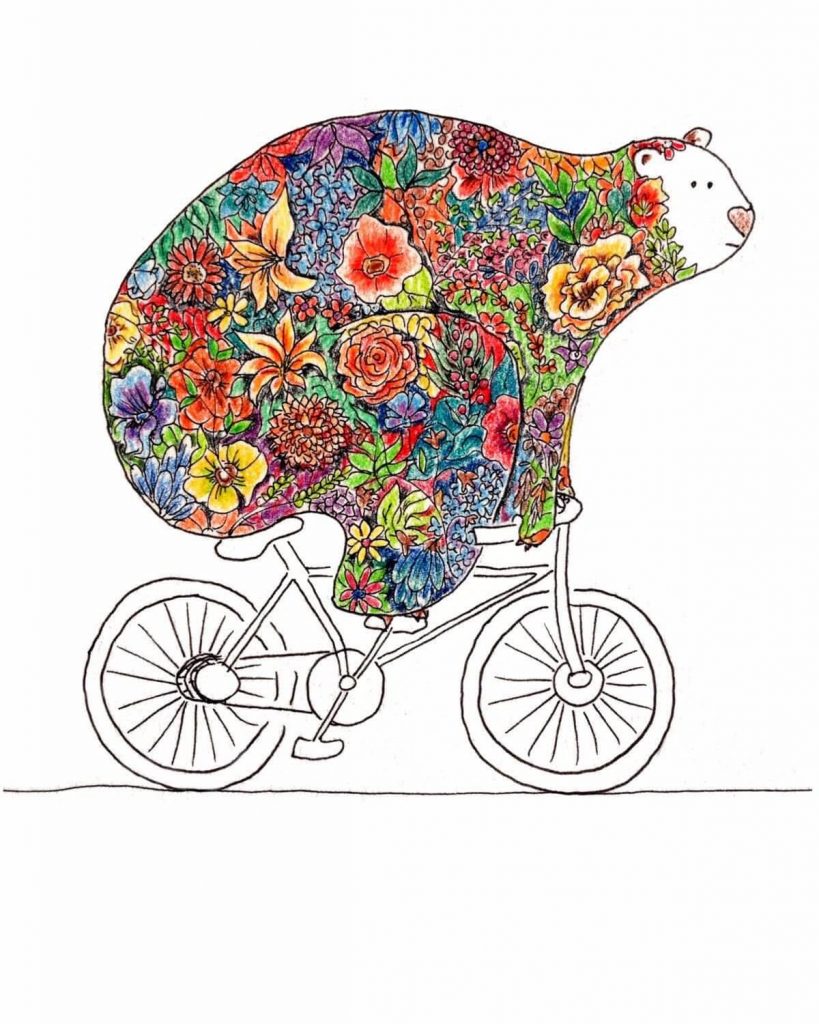 Bear Biking tablou canvas camera copilului