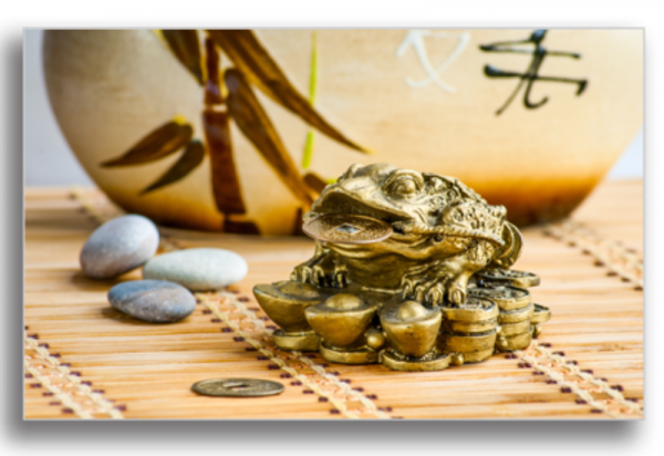 Tablou gold feng shui frog, Printly